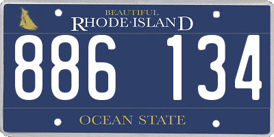 RI license plate 886134