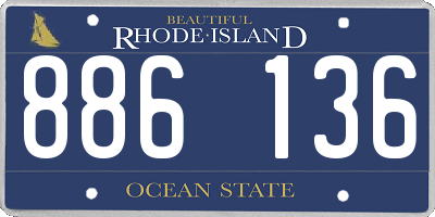 RI license plate 886136