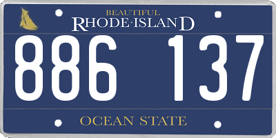RI license plate 886137