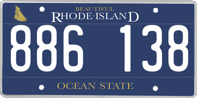 RI license plate 886138