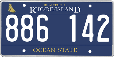 RI license plate 886142