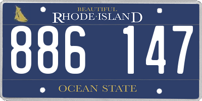 RI license plate 886147
