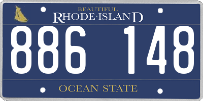 RI license plate 886148