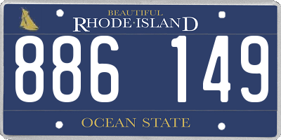 RI license plate 886149