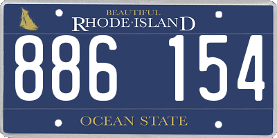 RI license plate 886154