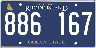 RI license plate 886167
