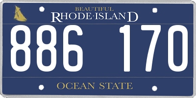RI license plate 886170