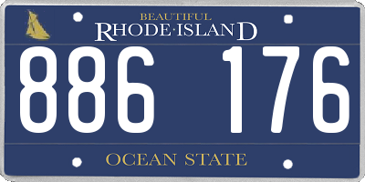 RI license plate 886176