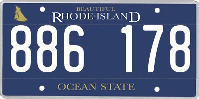 RI license plate 886178