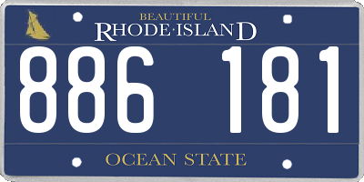 RI license plate 886181
