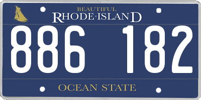 RI license plate 886182