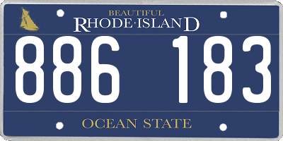 RI license plate 886183