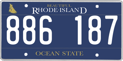 RI license plate 886187