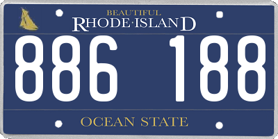 RI license plate 886188
