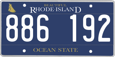 RI license plate 886192