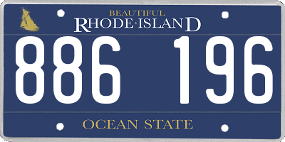 RI license plate 886196