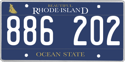 RI license plate 886202