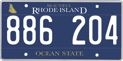 RI license plate 886204