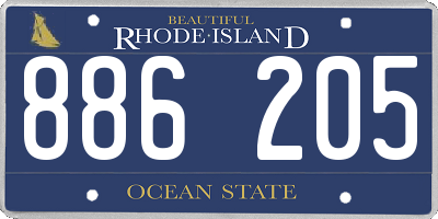 RI license plate 886205