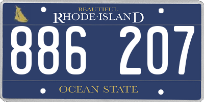 RI license plate 886207