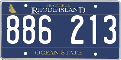 RI license plate 886213