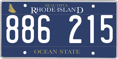 RI license plate 886215