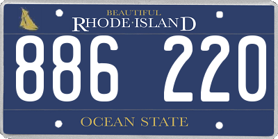 RI license plate 886220
