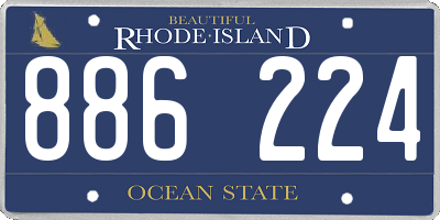 RI license plate 886224