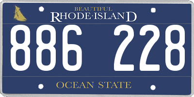RI license plate 886228