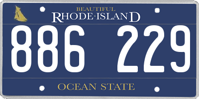 RI license plate 886229