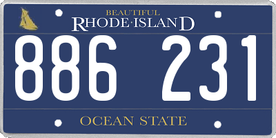 RI license plate 886231
