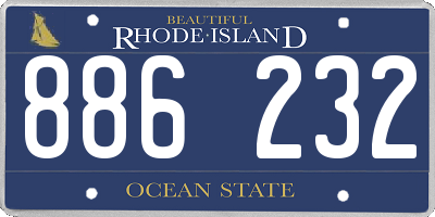 RI license plate 886232