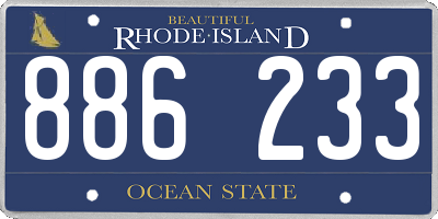RI license plate 886233