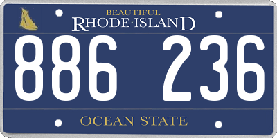 RI license plate 886236