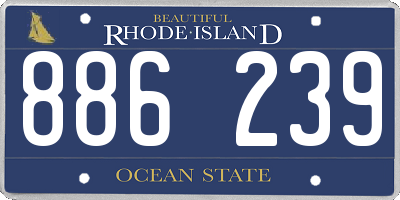 RI license plate 886239