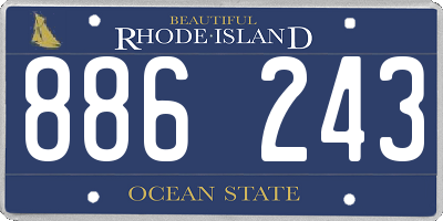 RI license plate 886243
