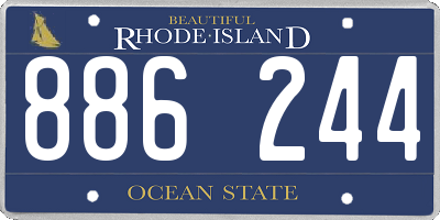 RI license plate 886244