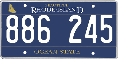 RI license plate 886245