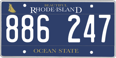 RI license plate 886247