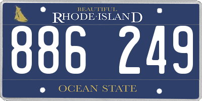 RI license plate 886249