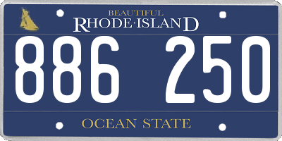 RI license plate 886250