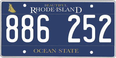 RI license plate 886252