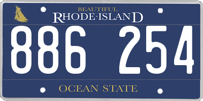 RI license plate 886254