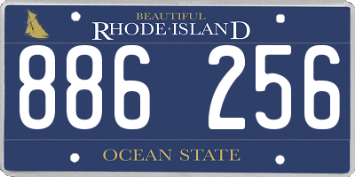 RI license plate 886256