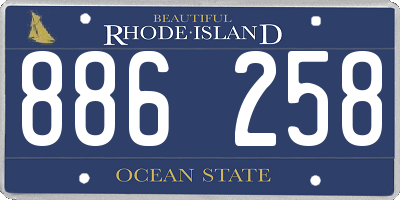 RI license plate 886258