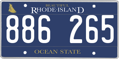 RI license plate 886265