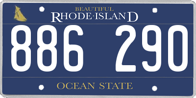 RI license plate 886290