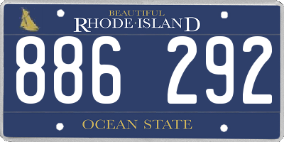 RI license plate 886292
