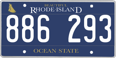 RI license plate 886293