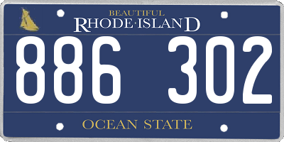 RI license plate 886302